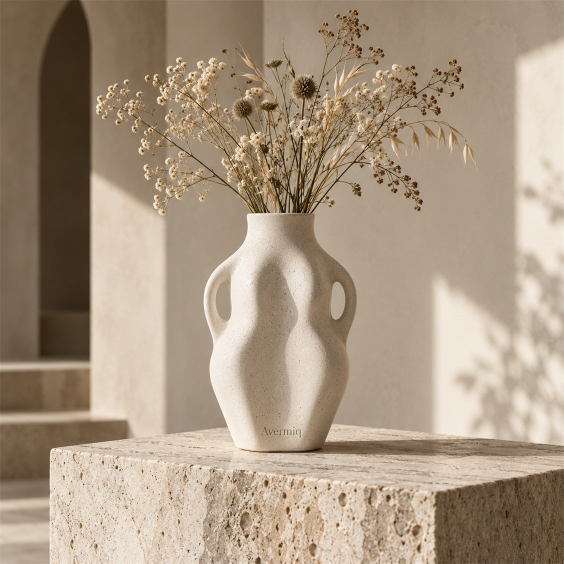 Avermiq Solenne Double-Handle Sculptural Vase