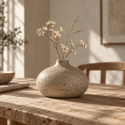 Avermiq Terra Low Round Textured Vase