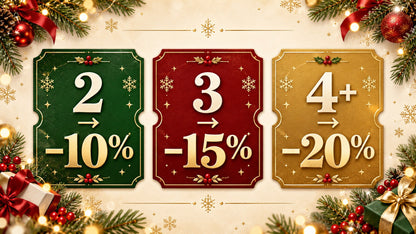 2 бр.: −10% · 3 бр.: −15% · 4 и повече: −20%