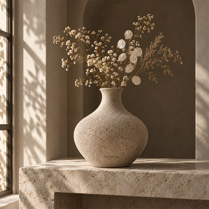 Avermiq Haven Round Stone-Look Vase